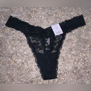 Auden Black Lace Thong size Small NWT